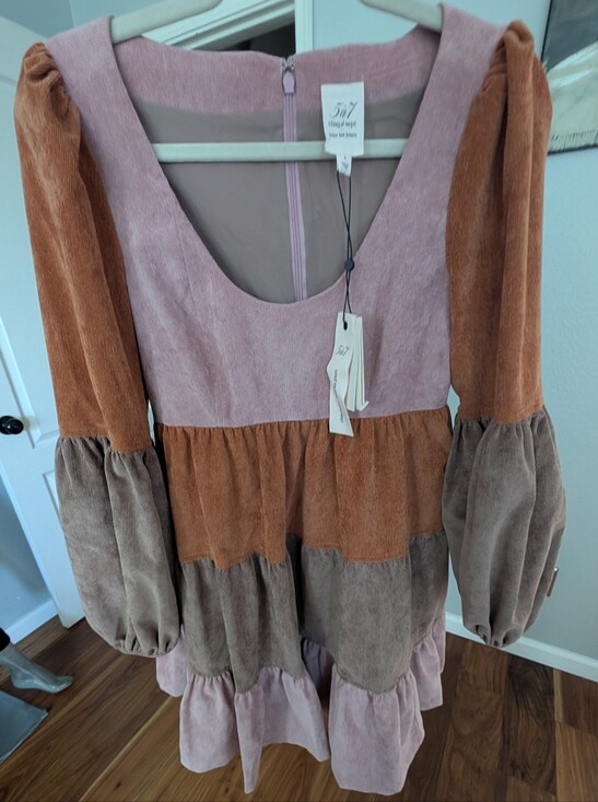 cinq a sept Dresses & Skirts - Cinq A Sept Amazing Corduroy Tiered Sandstorm Mini Dress Size 4 Nwt❤